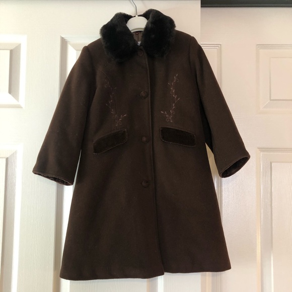 Jacadi Classic Wool Coat with Fur Trim - Picture 1 of 7
